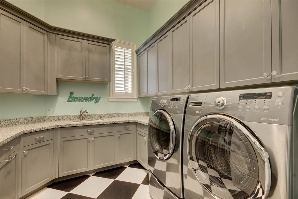Inspiration for a transitional laundry room remodel in Phoenix