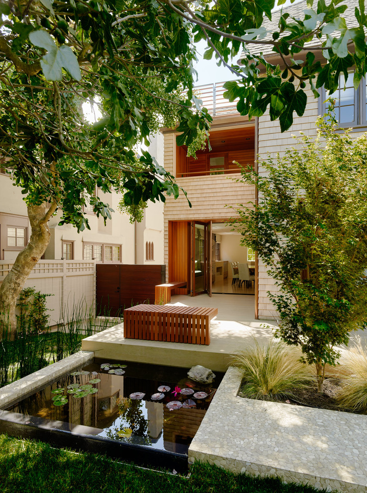 Design ideas for a contemporary backyard shaded garden in San Francisco.