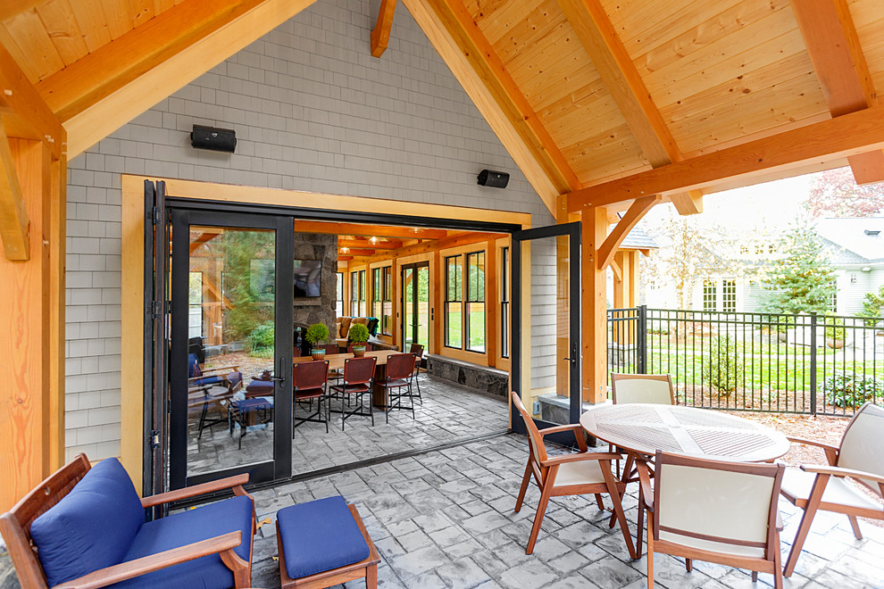 This is an example of a country sunroom in Boston.