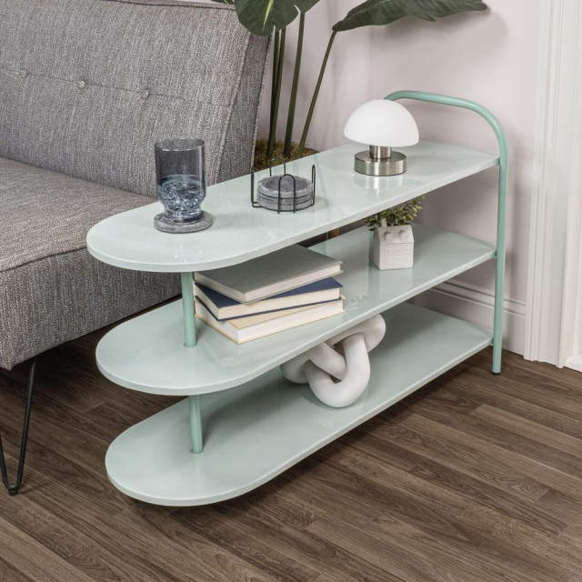 Modern 9-Pair 3-Tier Iron Curved Decker Shoe Rack - Modern - Shoe ...