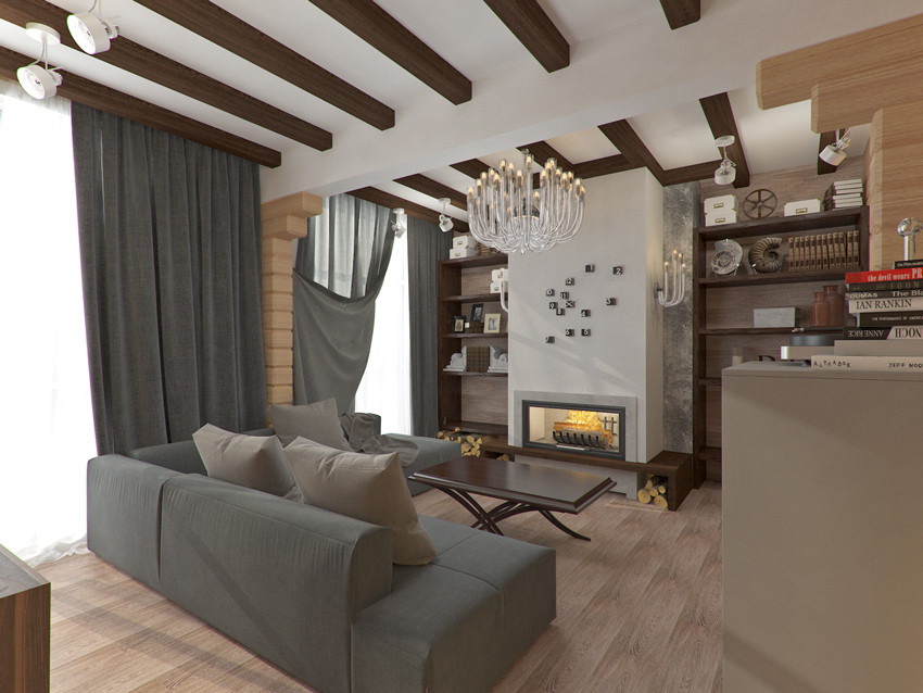 Необычное сочетание Хай-Тека и дерева в двухэтажном деревянном коттедже