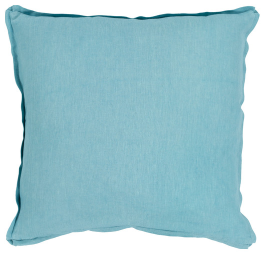 Solid Pillow - Aqua, Down Feather, 20x20x4