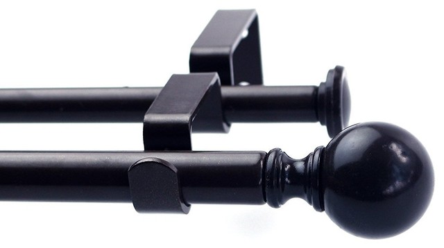 Ball Adjustable Double Curtain Rod Set 5 8 Traditional