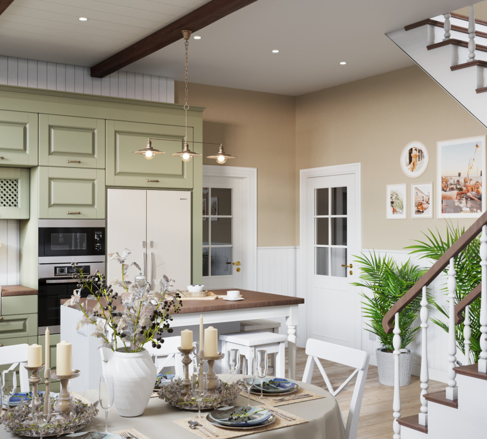 Дизайн-проект загородного дома 77,25 кв.м. в г. Симферополь в стиле кантри