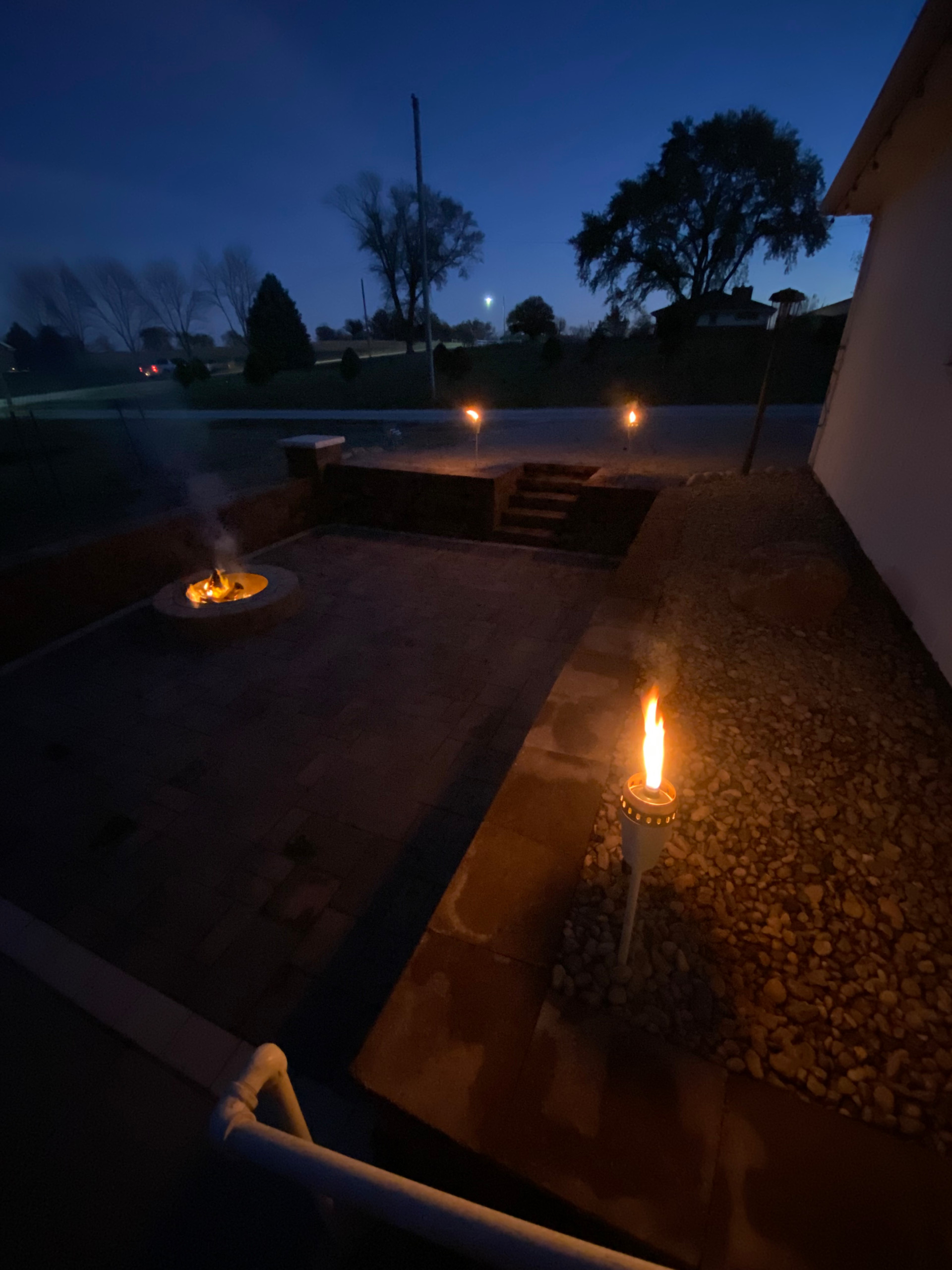 Hardscaping with Fire pit & parking extension