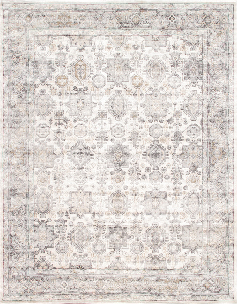 Area Rug Majestic Power-Loomed Polyesterpropyle Ivory 5'x7'