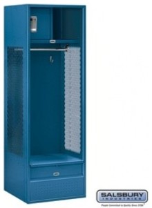 Open Access Standard Metal Locker - 6 Feet High - 24 Inches Deep - Blue