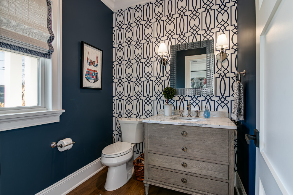 Inspiration for a transitional powder room in Other.