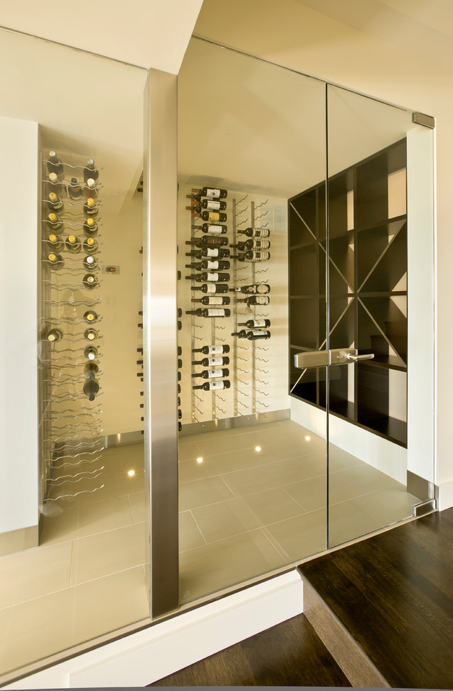 Photo of a modern wine cellar in Vancouver.