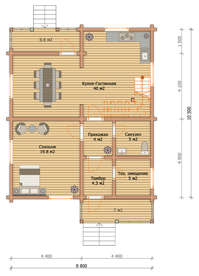 Дом из профилированного бруса "Сергиев Посад"