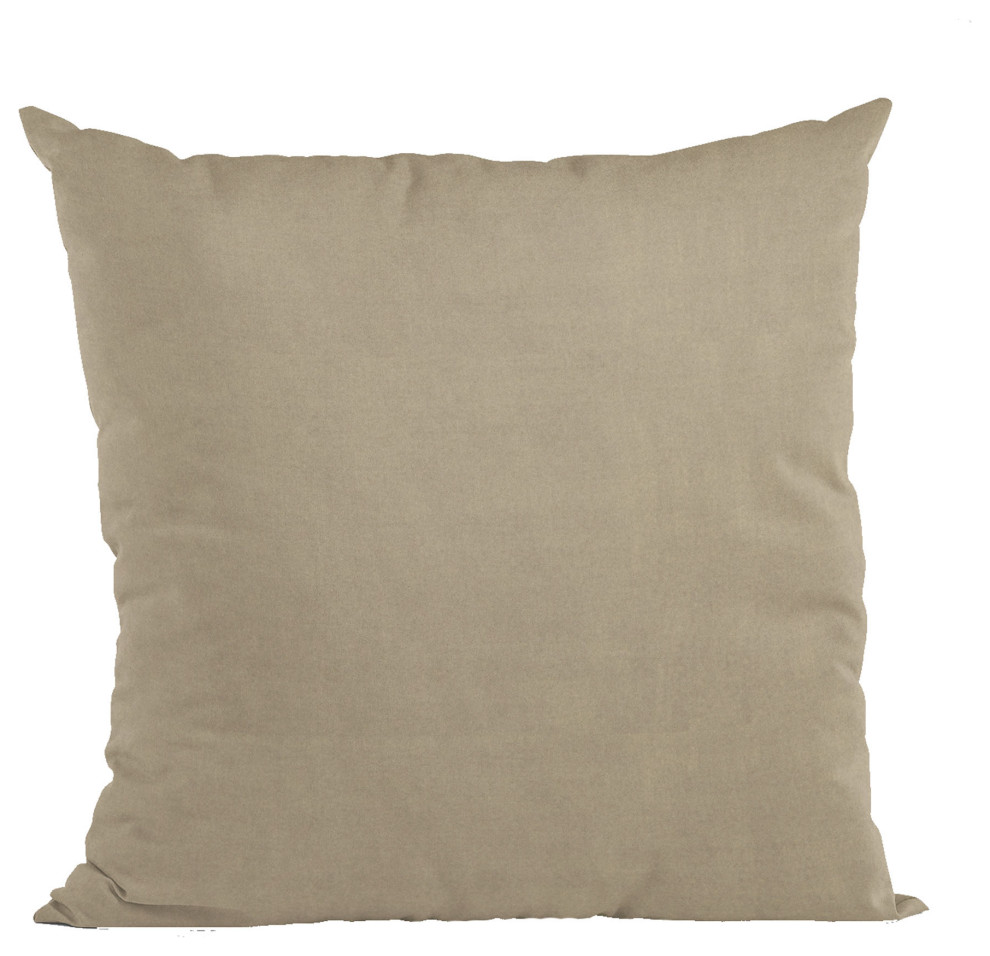 Brown Solid Shiny Velvet Luxury Throw Pillow, Double sided 18"x18"