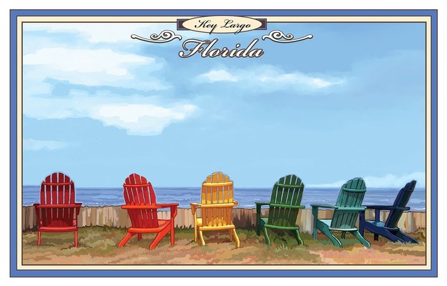 Joanne Kollman Key Largo Florida Adirondack Chairs Art Print