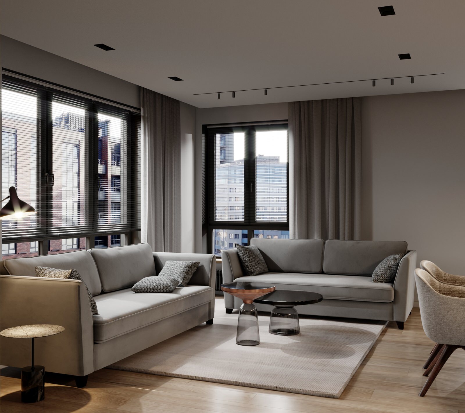 Светлая гостиная зона