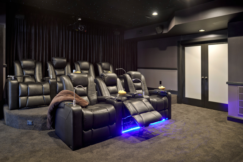 Large modern home theatre in DC Metro.