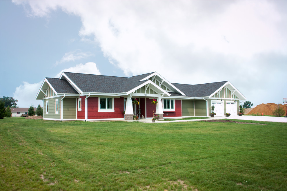 Inspiration for a craftsman one-story wood exterior home remodel in Other