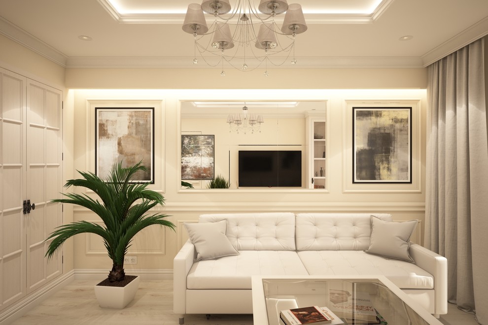 Бюджетный проект двухкомнатной квартиры в стиле неоклассика