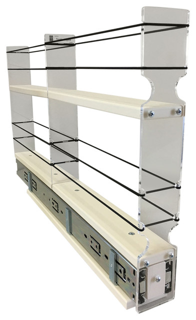2x2x22 Spice Rack Drawer Cream Contemporary Pantry And