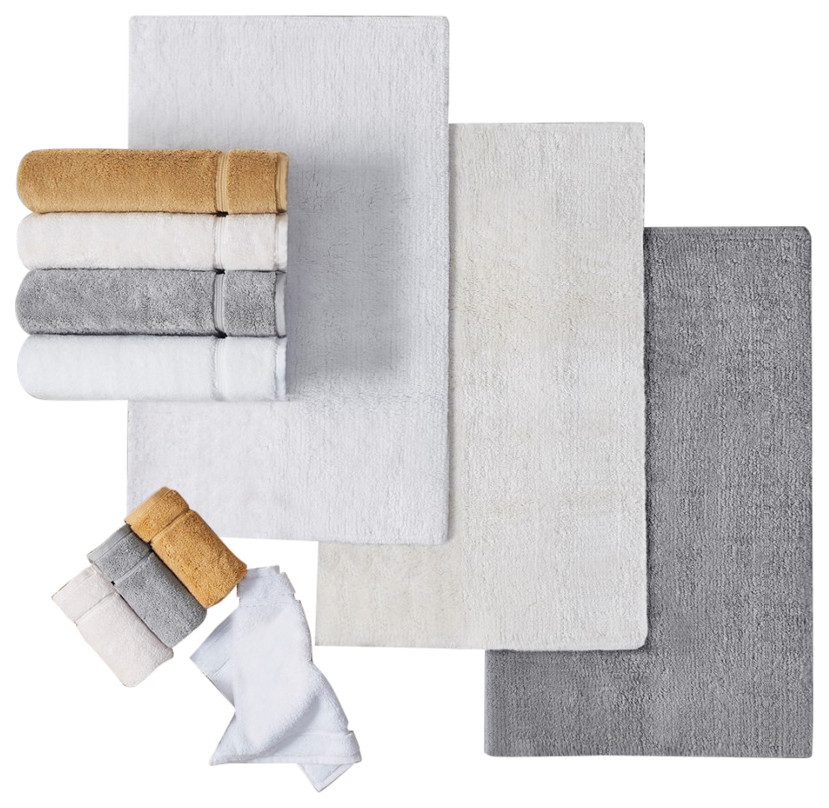 Croscill Adana SilkLike Reversible Plush Bath Rug, Runner 24"x72