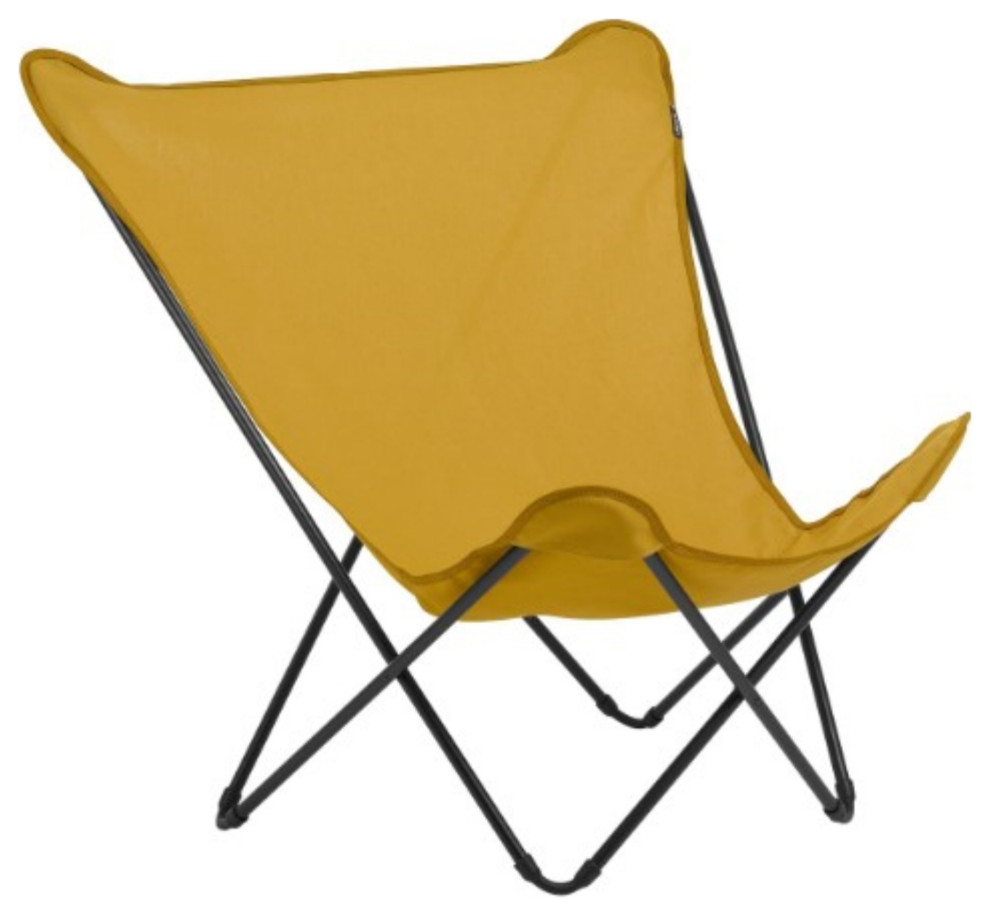 Modern Indoor Outdoor Golden Yellow Xl Folding Lounge Chair