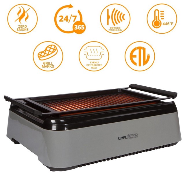 Simple Living Products Indoor Smokeless Grill - Advanced Infrared Technology