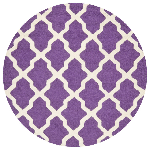 Safavieh Cambridge Cam121k Handmade Purple /Ivory Rug
