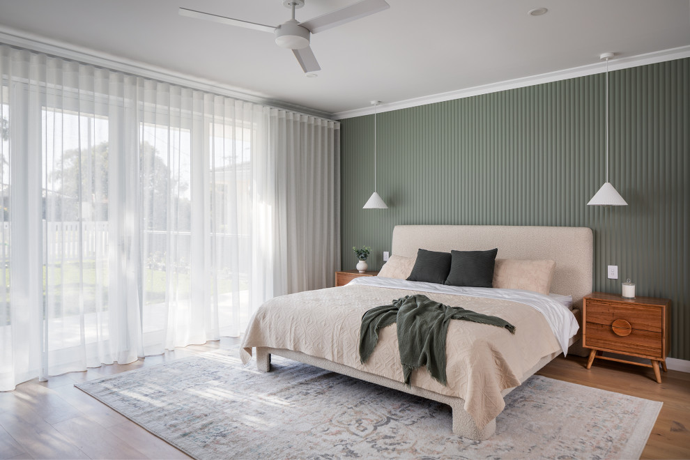 Trendy bedroom photo in Perth
