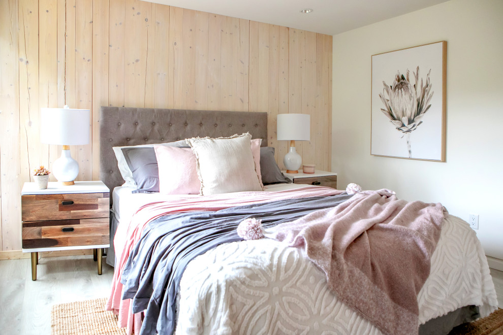 Photo of a scandi bedroom in Vancouver.