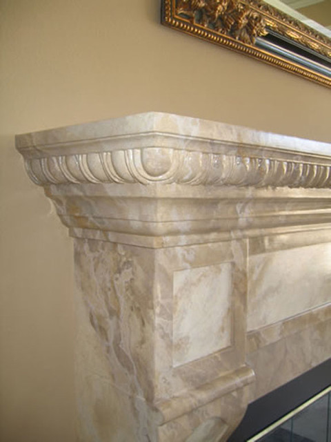 Spanish Hills Faux Marble Fireplace