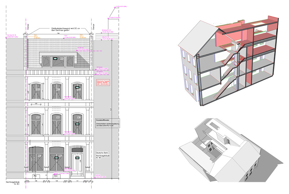 Modernisierung eines Stadthauses mit Ersatzbau im Innenhof