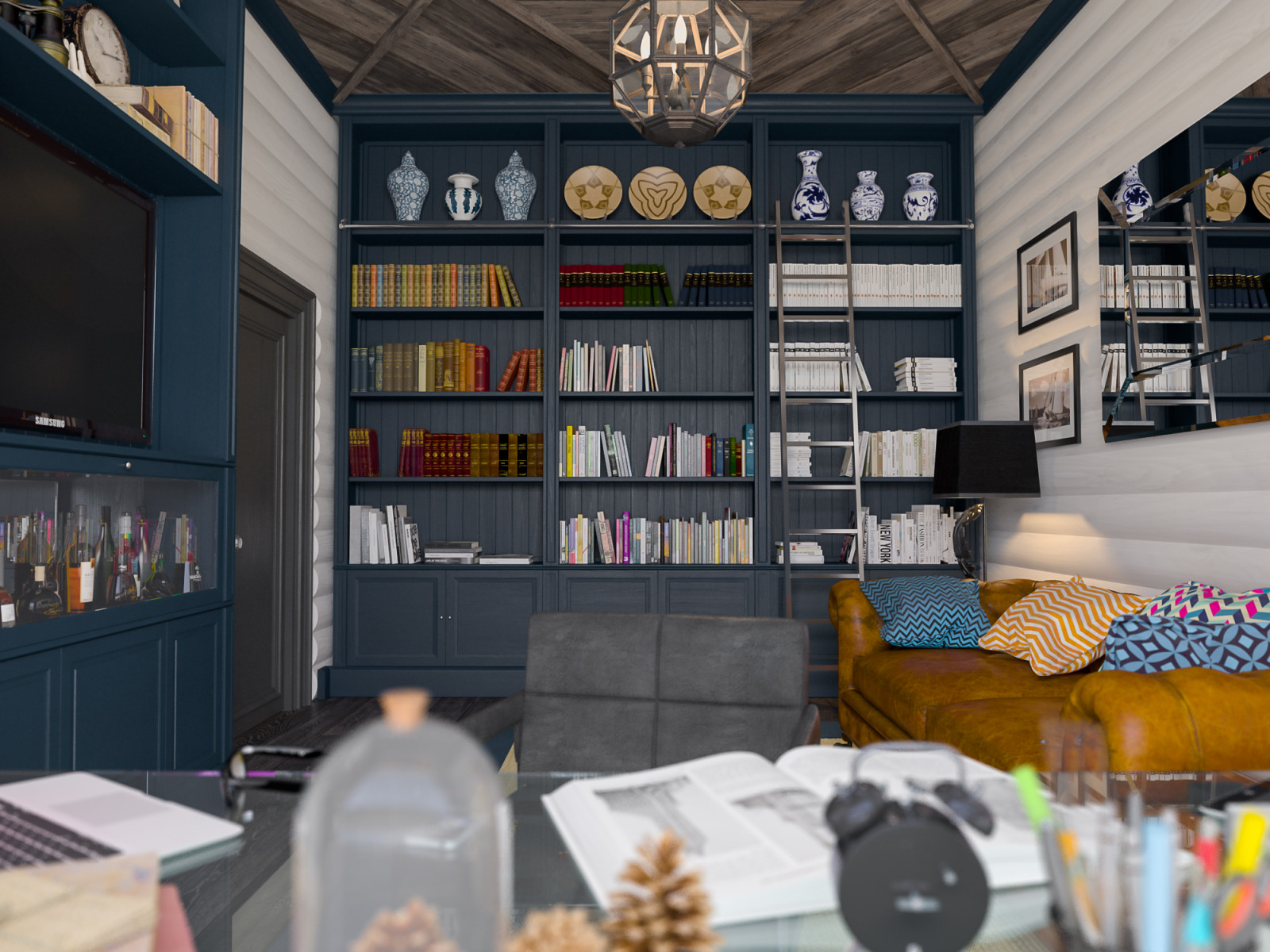 Кабинет в срубовом доме