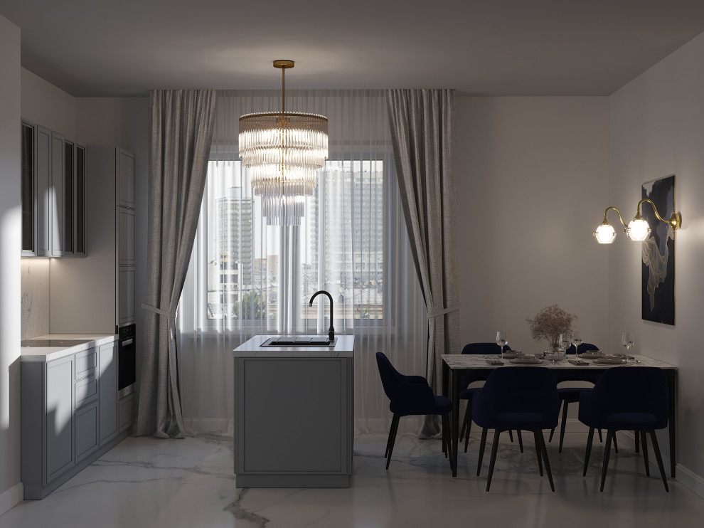 Кухня и гостиная в трешке