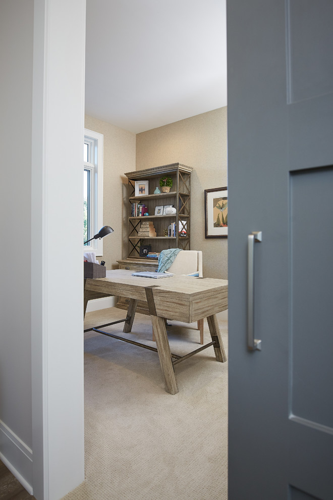 Home office - coastal home office idea in Grand Rapids