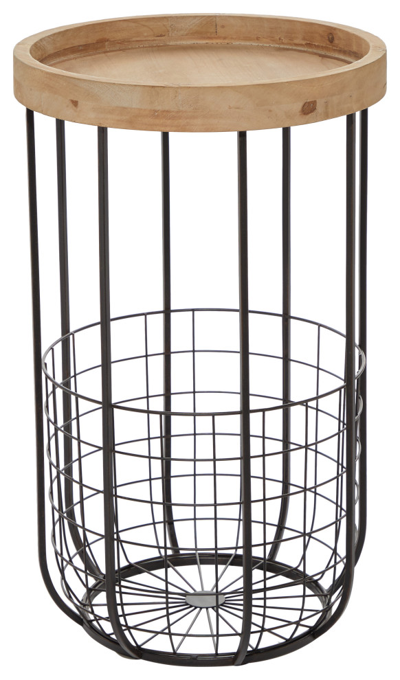 Industrial Black Metal Accent Table 37872 Industrial Side Tables