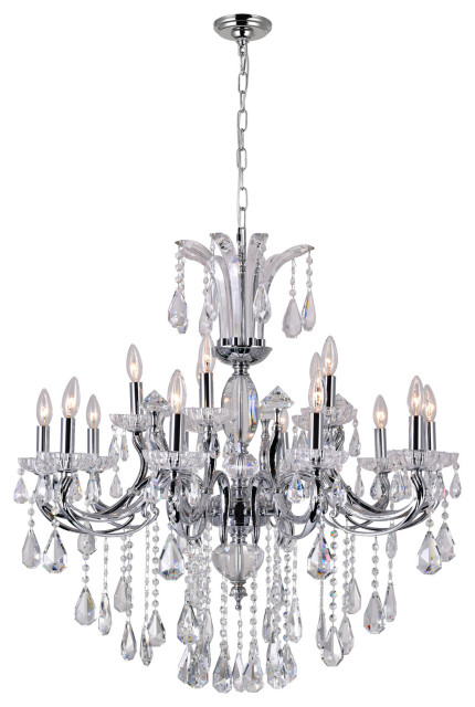 Glorious 15 Light Up Chandelier With Chrome Finish - Traditional ...