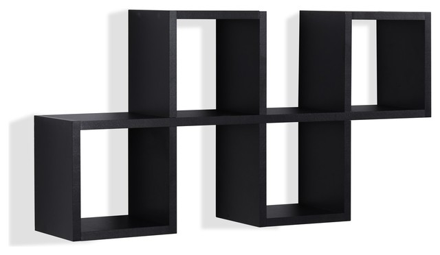 Cubby Chessboard Wall Shelf – Horizontal or Vertical, Black