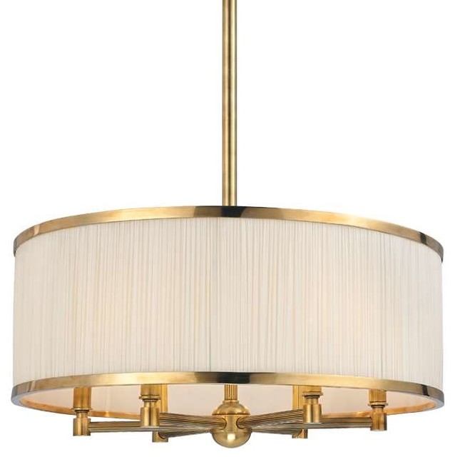 Hudson Valley Lighting 5224 Hastings 6 Light Drum Chandelier Hudson Valley Lighting 5224 Agb Chandelier In Aged Brass
