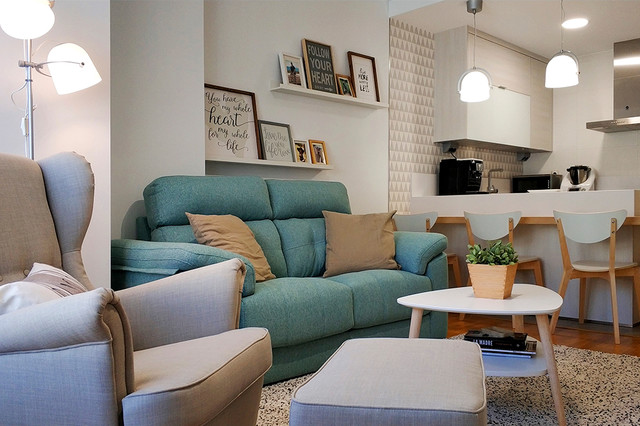 Sal&oacute;n - cocina skandinavisk-vardagsrum