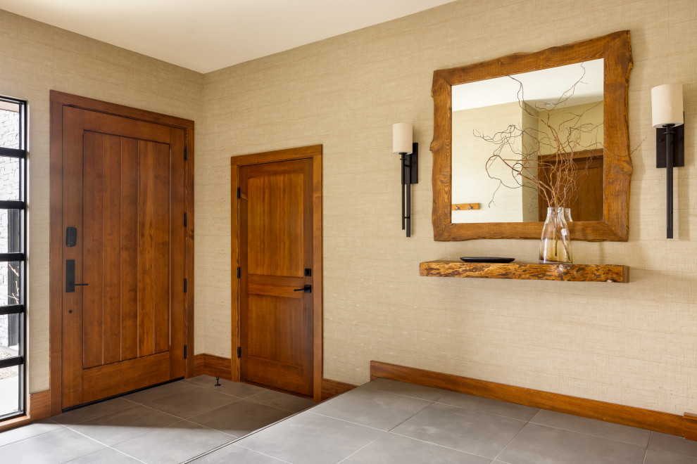 Entryway - rustic entryway idea in Vancouver