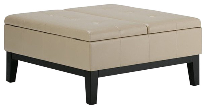 Atlin Designs Faux Leather Coffee Table Storage Ottoman In Cream Transitional Footstools And Ottomans By Homesquare - Cream Faux Leather Storage Ottoman Atlin Designs Faux Leather Coffee Table Storage Ottoman In Cream Transitional Footstools And Ottomans By Homesquare - Cream Faux Leather Storage Ottoman