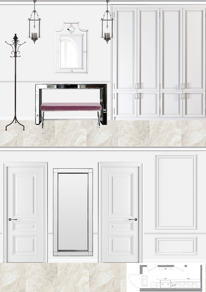 Коллажи к проекту в стиле современной классики для молодой семьи.