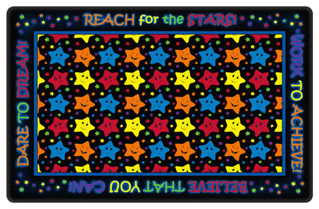 Flagship Carpet Reach for the Stars Rug, Black, 10'9"x13'2"