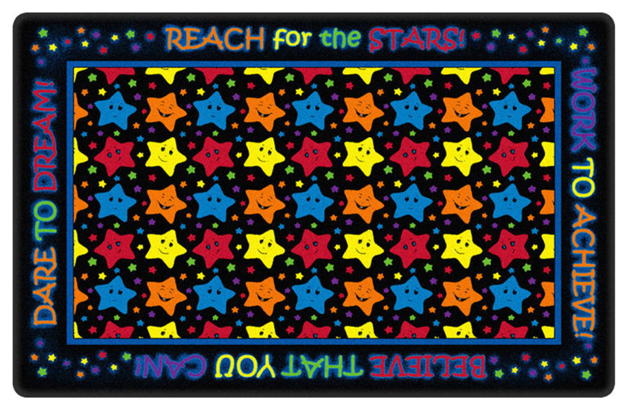 Flagship Carpet Reach for the Stars Rug, Black, 10'9"x13'2"