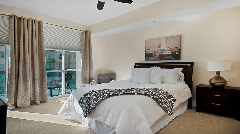 Photo of a transitional bedroom in Jacksonville.