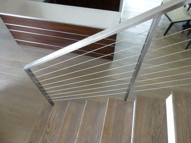 Cable Rails Installation contemporary-staircase