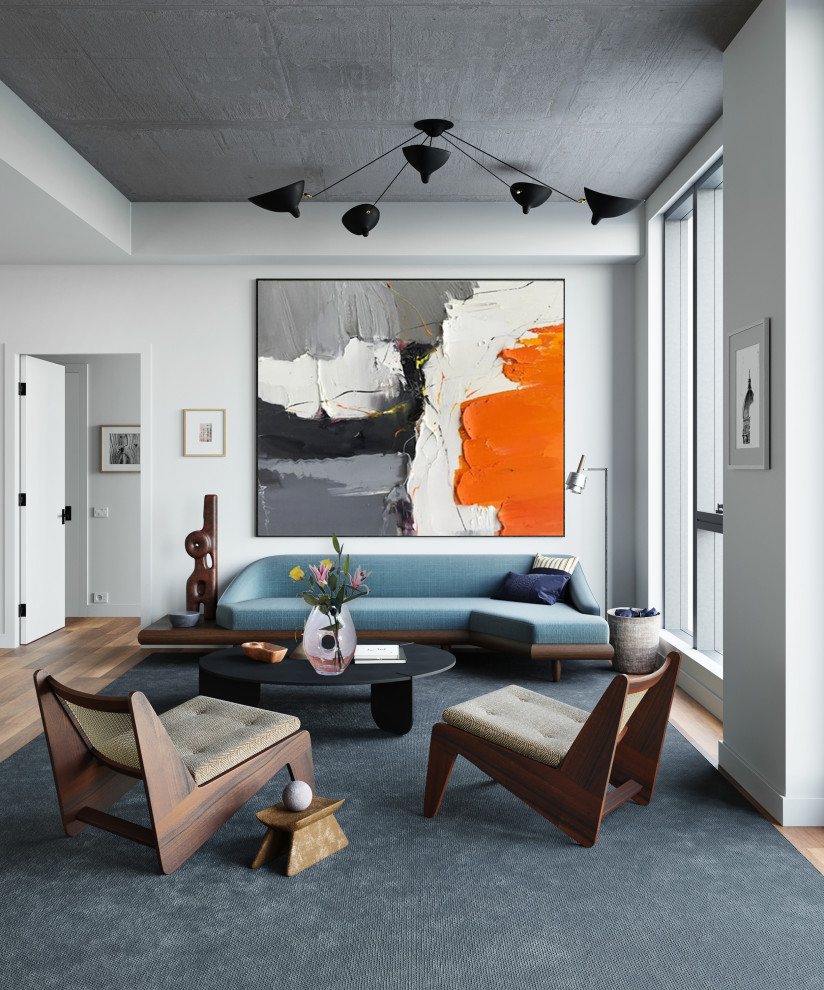 Inspiration for a contemporary living room remodel in Berlin