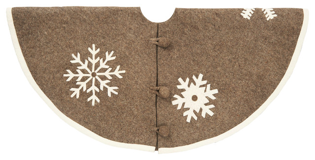 Rustic Snowflake Christmas Tree Skirt In Hand Felted Wool Rustic Snowflake Christmas Tree Skirt In Hand Felted Wool Transitional Skirts By Arcadia Home