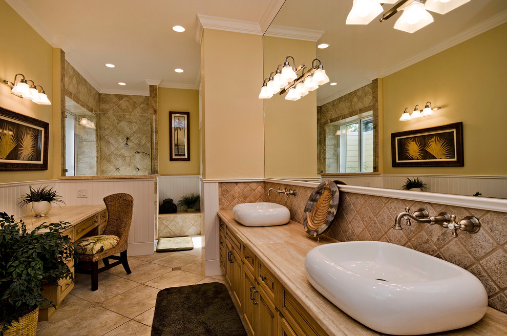 Inspiration for a transitional bathroom remodel in Miami