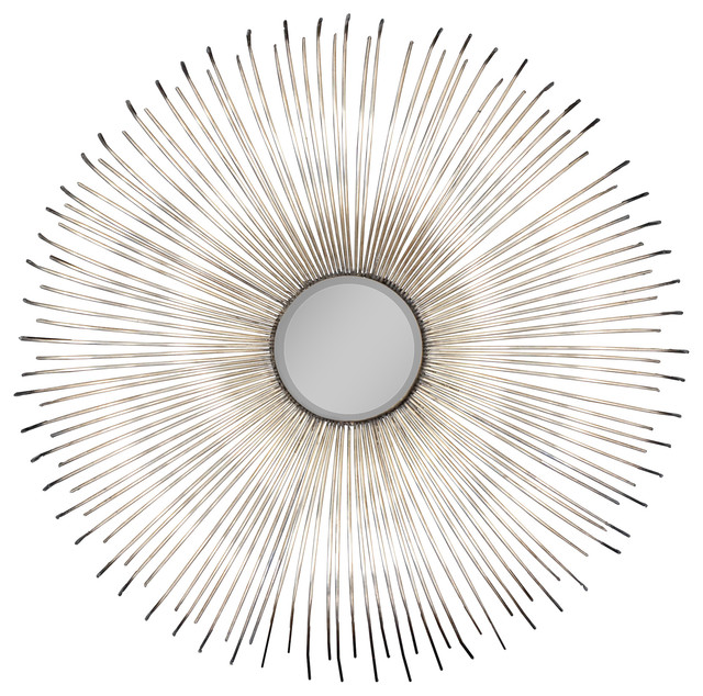 Dazzling 32 Convex Silver Sunburst Wall Mirror