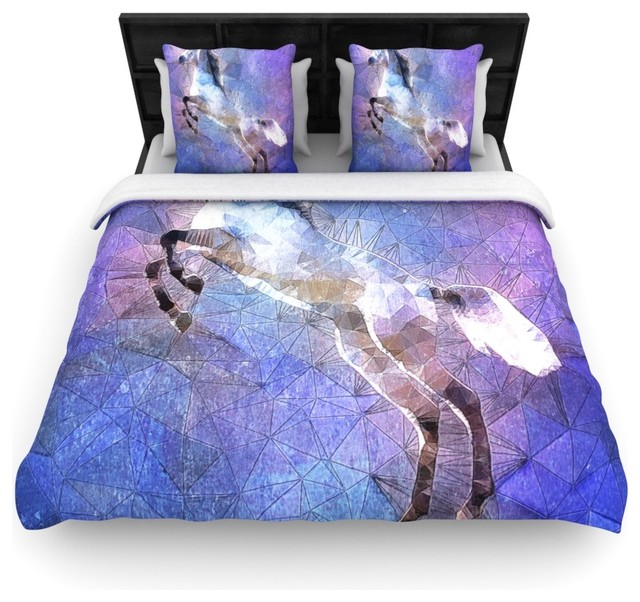 Ancello Abstract Horse Purple Blue Duvet Cover Contemporary Ancello Abstract Horse Purple Blue Cotton Duvet Cover Twin