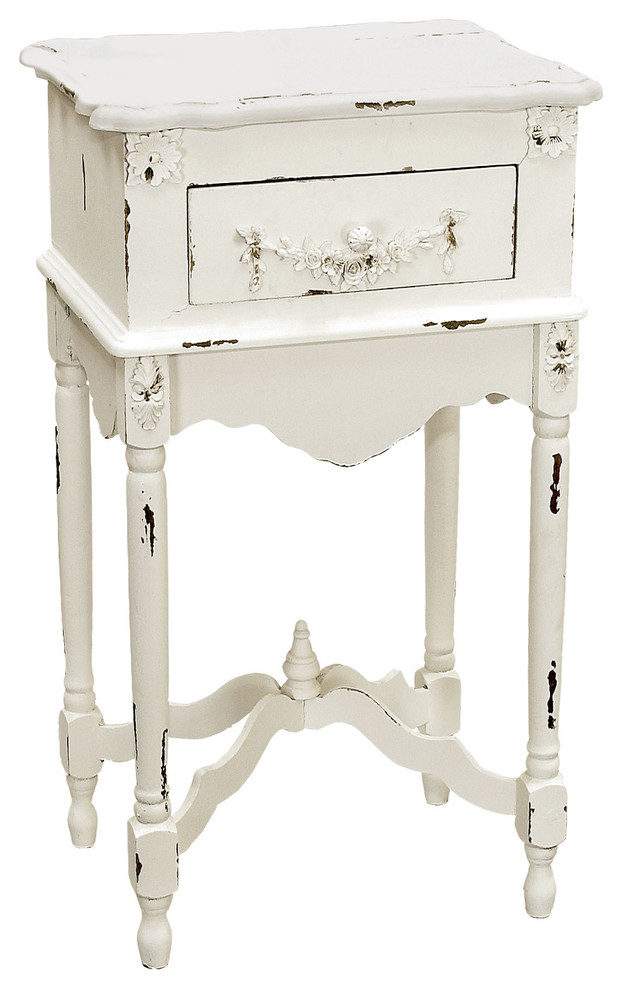 Sterling Furnishings 89-1803 White Milkpaint Side Table